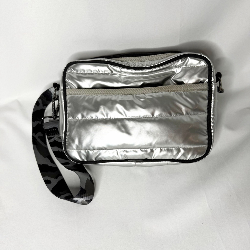Haute Shore Camo Strap Crossbody Bag Silver Black